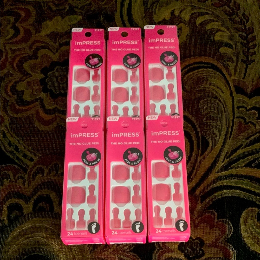imPRESS Roundabout press on toenails 6 pack NWT